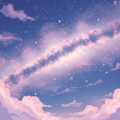 Fototapeta premium Celestial Dreamscape: Lavender & Stardust