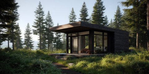 Modern Cabin Retreat Forest Getaway.
