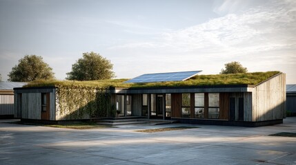 Modern Green Roof House Sustainable Architecture in Harmony with Nature.