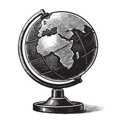 Obraz premium world globe stand vector illustration