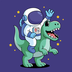 astronaut riding a dinosaur