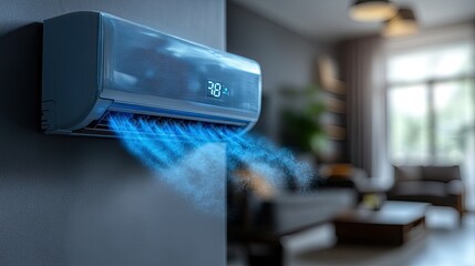 Air conditioner cooling home interior.