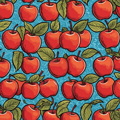comic style vector apple pattern