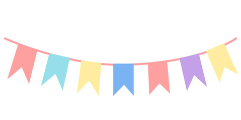 Pastel Bunting Decoration: Festive String of Triangular Flags