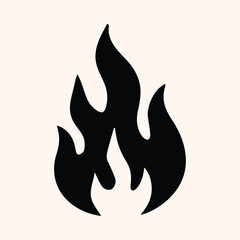 Fire Sign, Fire Flame Silhouette Isolated Vector Icon On White Background. 