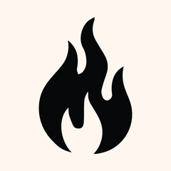 Fire Sign, Fire Flame Silhouette Isolated Vector Icon On White Background. 