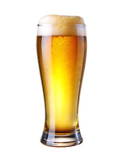A glass of beer with splashes isolated on white background 