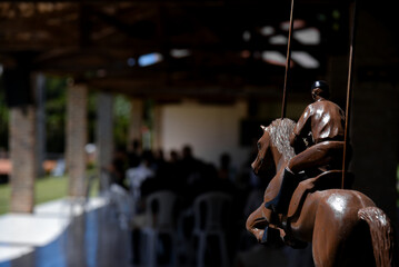 silhouette of a rider jumping on a horse, silhouette, horse silhouette, blurred background
