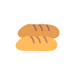 Stacked loaves of bread illustration with simplistic design and soft gradient