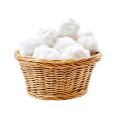 Sweet White Cotton Candy Basket on transparent background