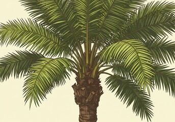 Obraz premium Palm Majesty: Botanical Illustration AI Generated
