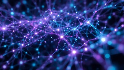 Fototapeta premium Abstract Neural Network: A Symphony of Light and Connection