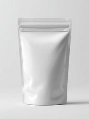 Blank white stand up pouch mockup studio shot for product packaging design presentation food storage