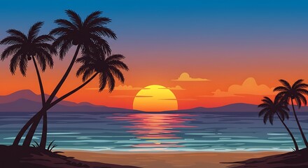 Sunset Serenade AI Generated