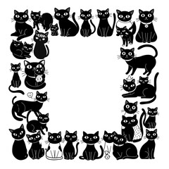 Fototapeta premium Midnight Meowser's Frame AI Generated