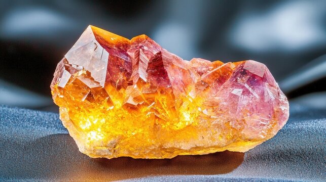 the luminous kyber crystal up close radiates a dazzling array of colors that shift and dance within its core, casting a mesmerizing glow that seems to pulse with an otherworldly energy