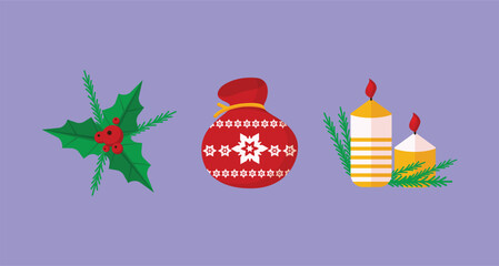 Set Icons Christmas elements