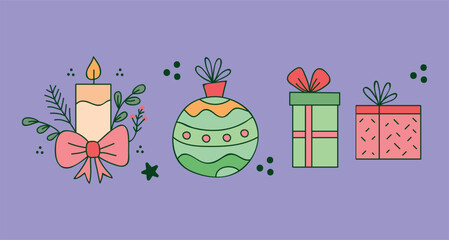 Set Icons Christmas elements