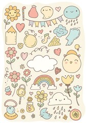 Pastel Dreamscape Doodles