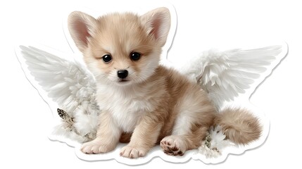 Naklejka premium pomeranian spitz puppy