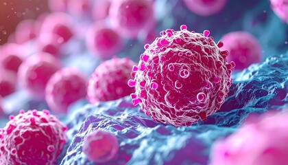 Colorful microscopic view of cells, emphasizing their structure and complexity in a vibrant, scientific context