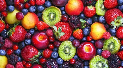 Obraz premium A Colorful Assortment of Fresh Juicy Fruits