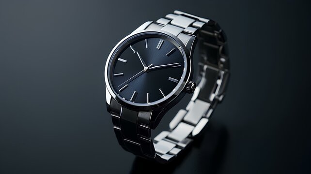 Luxury watch on black background