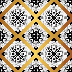 Modern Thai geometric pattern with gold accents — perfect for elegant and contemporary designs.