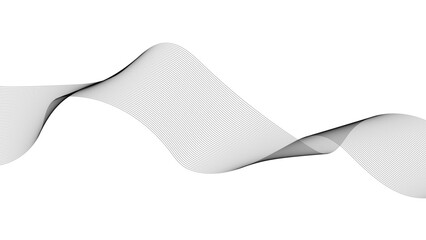 Abstract black wave lines on white background. Abstract wave element for design. Digital frequency track equalizer.