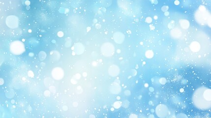 Abstract winter scene with light blue bokeh and white highlights.