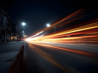 Obraz premium Dynamic Motion Trace Photography Capturing Trailing Light in Extended Exposure Kinetic Artistry for Modern Visionaries