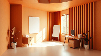 office interior with a table