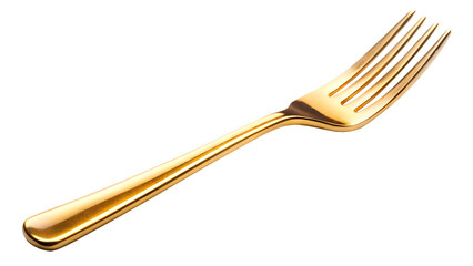 golden fork isolated on white background
