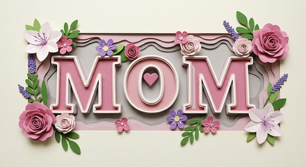 Paper cut floral mothers day card