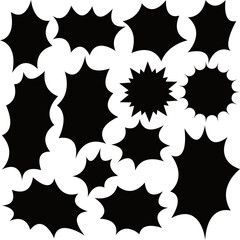 Spiky balloon set Cartoon decoration Explosion Burst Surprise Emphasis Black / トゲトゲした吹き出しセット 漫画 装飾 爆発 破裂 驚き 強調 黒