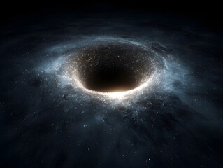 Naklejka premium Dark Energy Converging into Abyssal Shape Captured to Evoke Cosmic Mystery and Incredible Raw Power