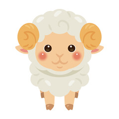 正面から見たヒツジのイラスト