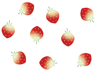 イチゴのシームレスパターン　B-1