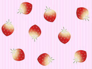 イチゴのシームレスパターン　B-2