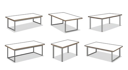Various modern tables illustration
