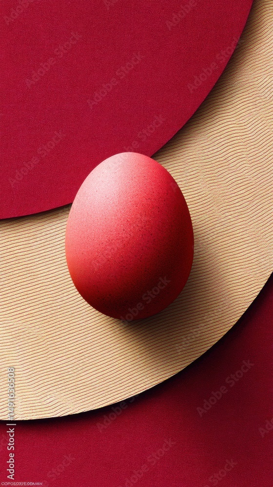 Poster retro digital nostalgia vaporwave easter egg on textured burgundy canvas - minimalist design and cre