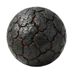 Naklejka premium Volcanic rock sphere cracked texture 3D PNG