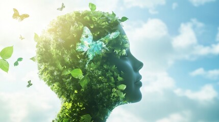 Head of leaves, peaceful