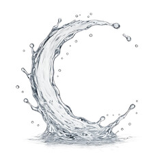 Water splash flow liquid motion 3D PNG