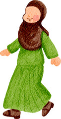 watercolor illustration muslimah