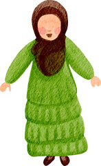 watercolor illustration muslimah