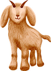 watercolor illustration of eid al adha goat
