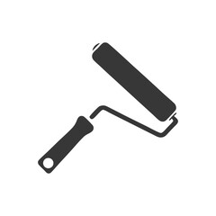 Paint Roller Icon Minimalist Black White Painting Tool
