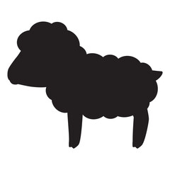 横向きのヒツジのシルエット