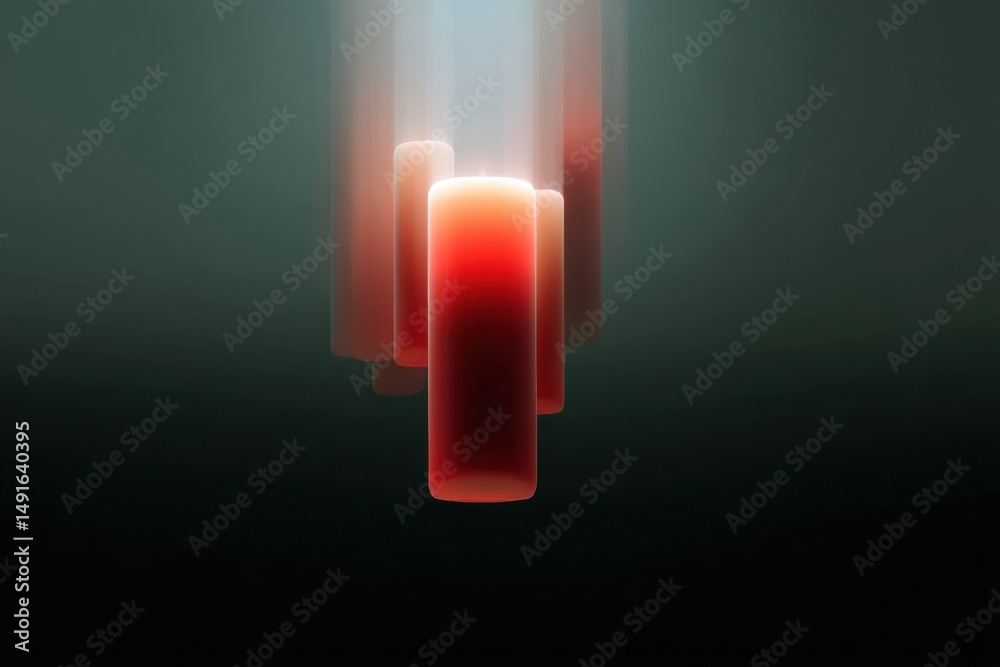 Poster Digital Finance Volatility Abstract Minimalist Candlestick Chart Visualization - Fintech Risk Analytics and Next-Gen Investment Performance Insights